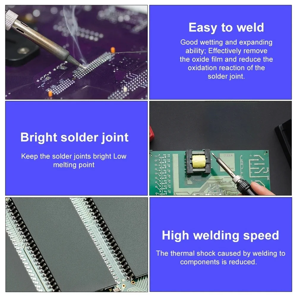 High Purity Solder Wire Fusible Tin Easy Melt 50g/100g Rosin Core Tin Dia 0.8MM CPU Wire Circuit Repair Welding tool Accessorie
