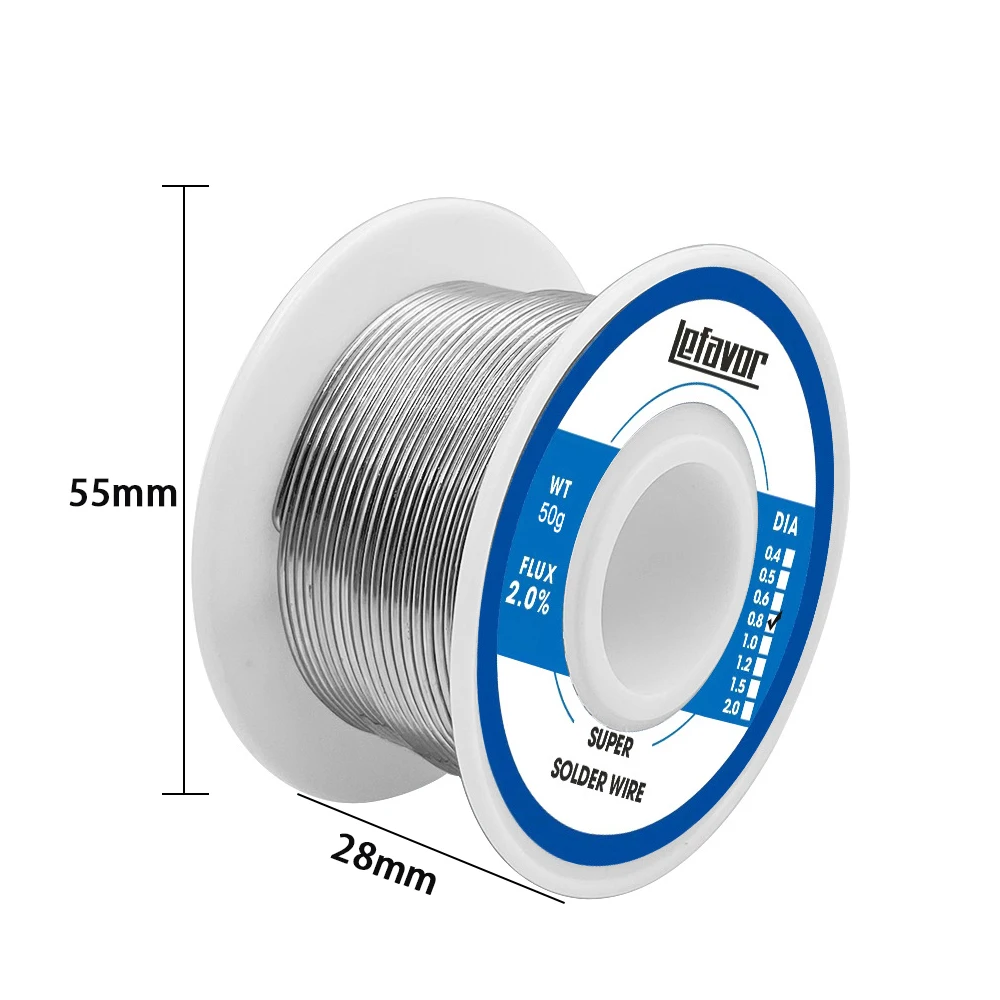 High Purity Solder Wire Fusible Tin Easy Melt 50g/100g Rosin Core Tin Dia 0.8MM CPU Wire Circuit Repair Welding tool Accessorie
