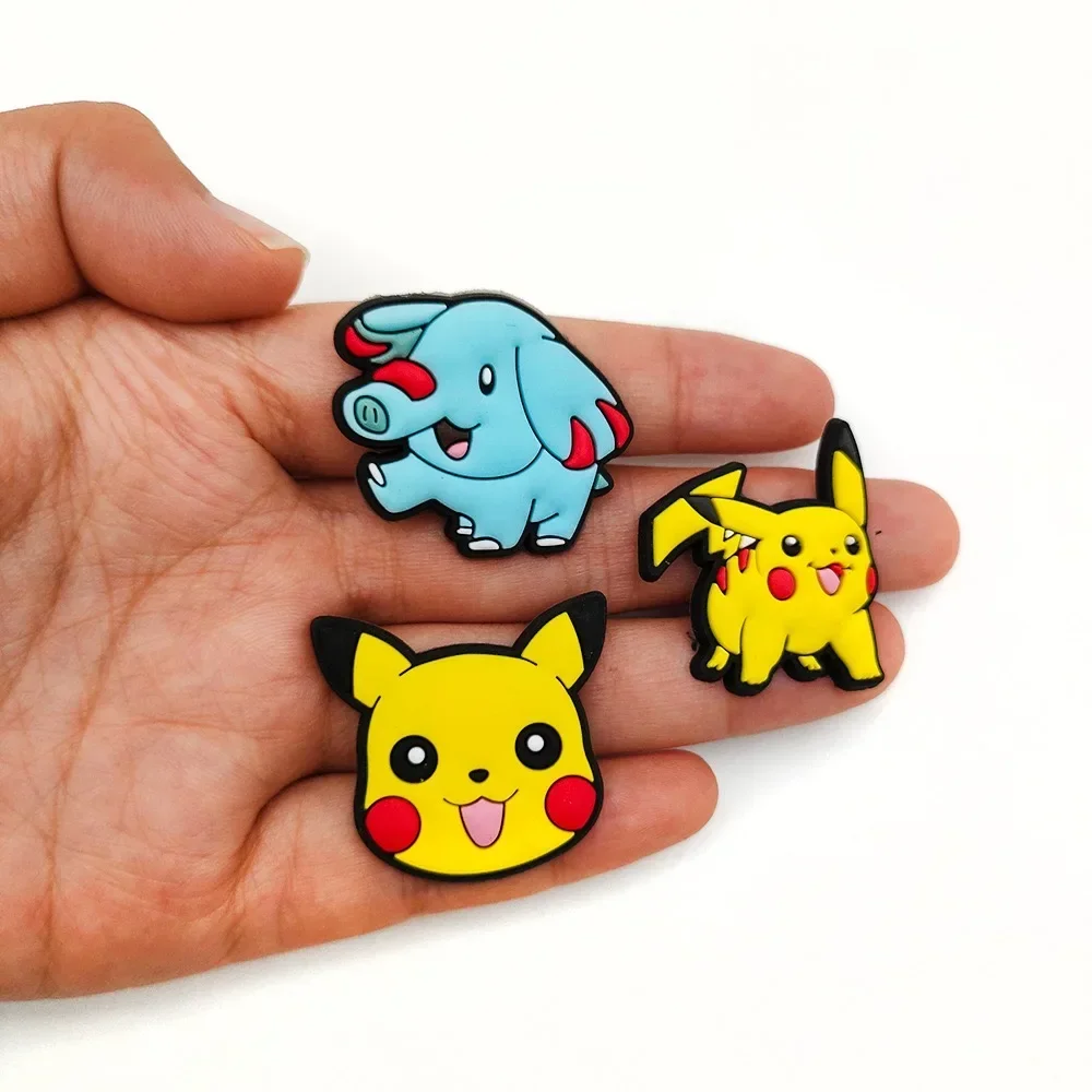 20/27pcs Pokemon Shoe Charms for Clogs Sandals, Cartoon Pikachu Anime Shoe Decoration Accessories, Creative Gifts for Friends
