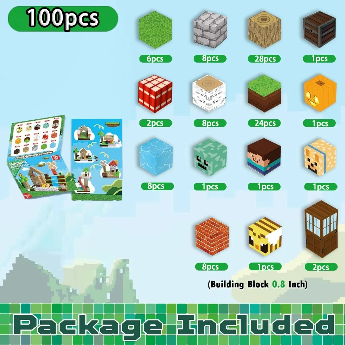 Magnetic Building Blocks Mine World Magnetic Forest House Brick Cube Toys Set STEM Sensory 2026 Best Gift for 3+ Boy Girl Kid
