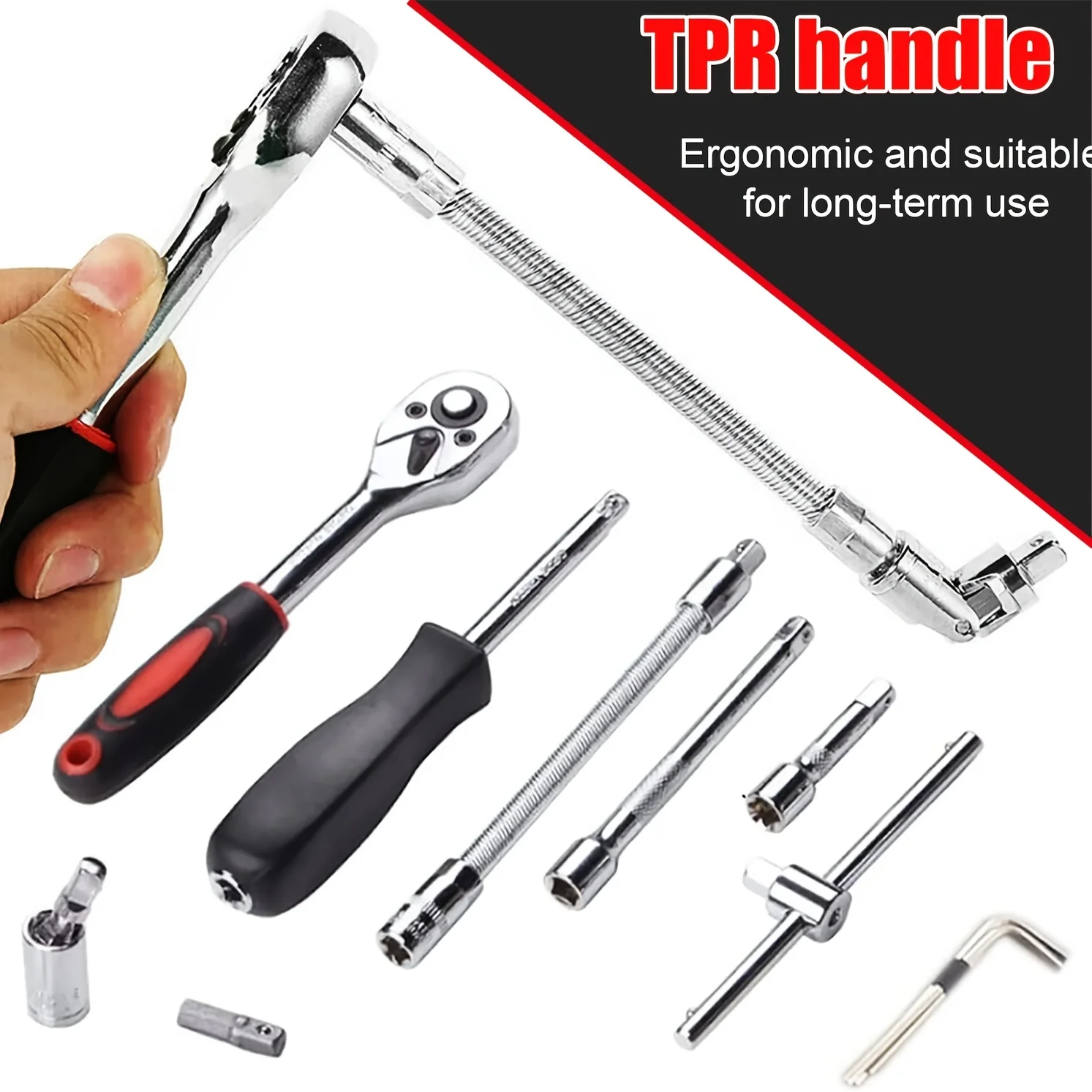 46-piece socket wrench set for auto repair kit - small fly 1/4 ratchet wrench set for household hardware maintenance