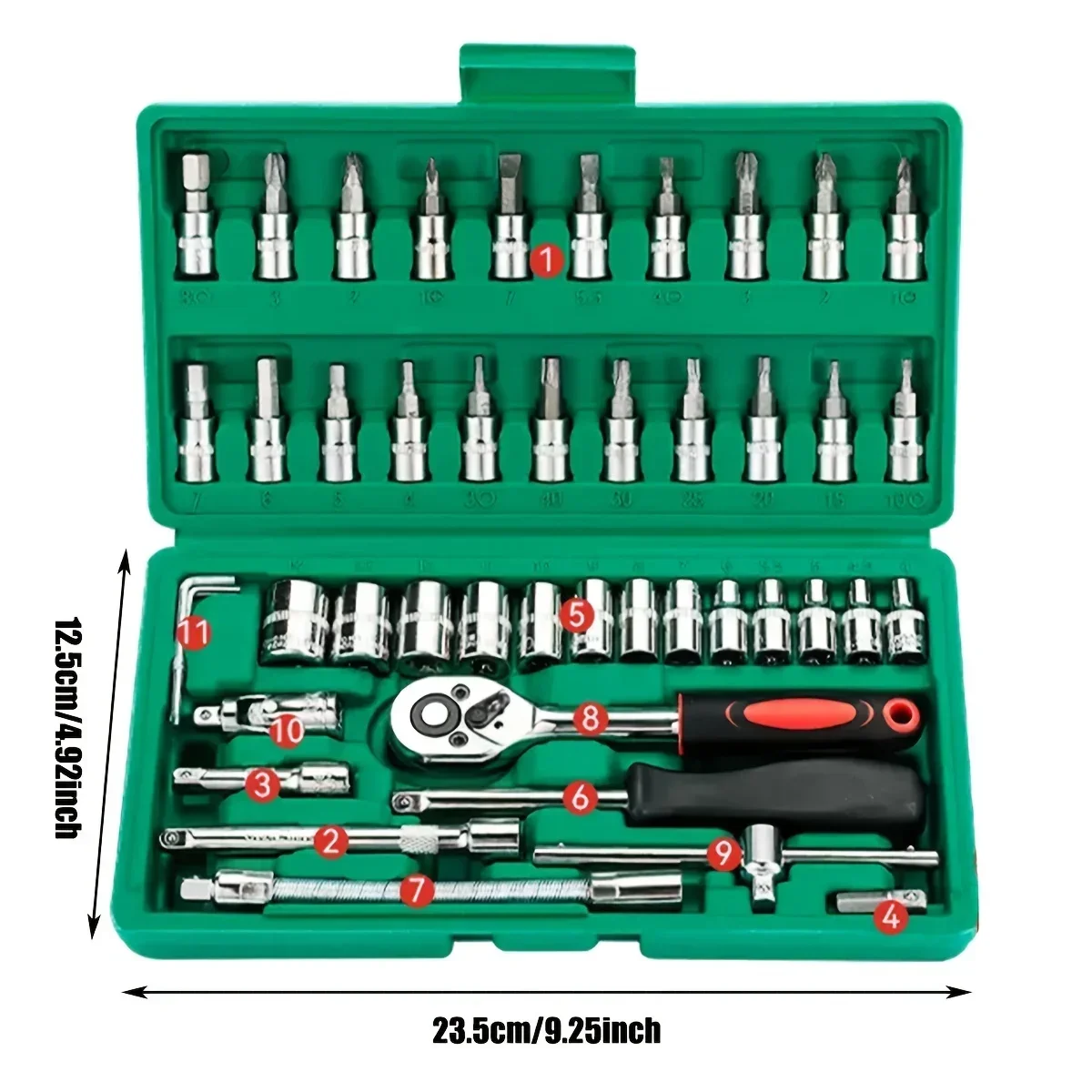 46-piece socket wrench set for auto repair kit - small fly 1/4 ratchet wrench set for household hardware maintenance