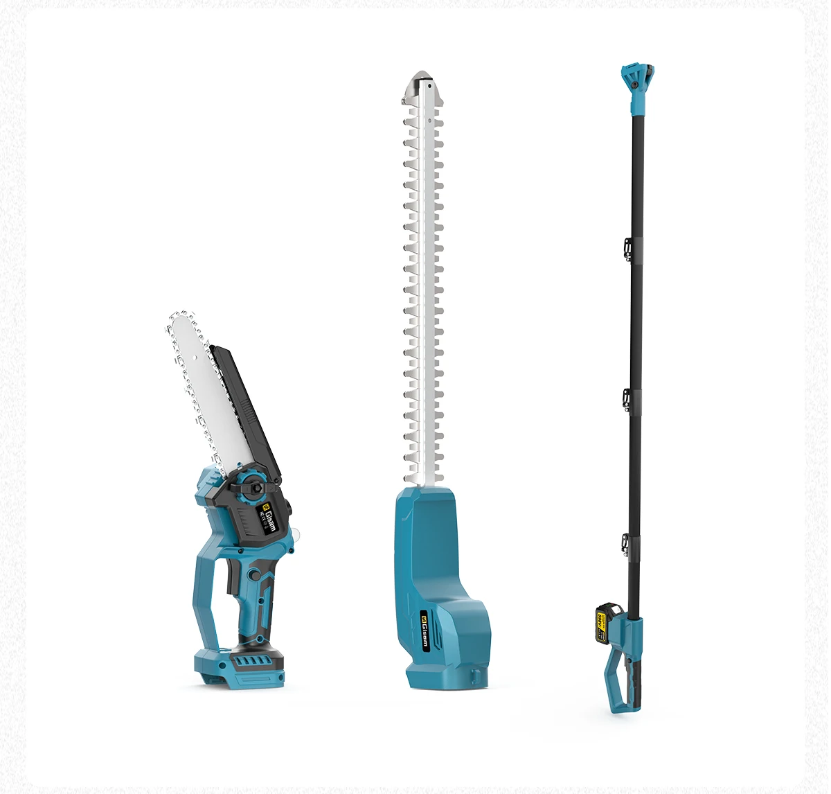 Gisam 2in1 Brushless High Branch Saw & Hedge Trimmer Cordless Multifunction Tool Trimmer & Chainsaw for Makita 18V Battery Pin