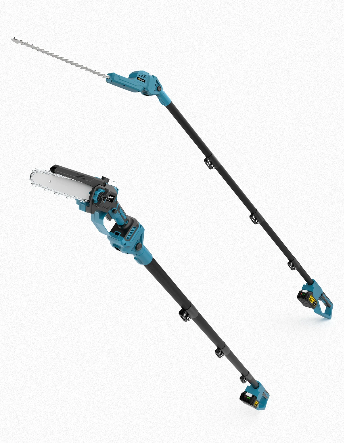 Gisam 2in1 Brushless High Branch Saw & Hedge Trimmer Cordless Multifunction Tool Trimmer & Chainsaw for Makita 18V Battery Pin