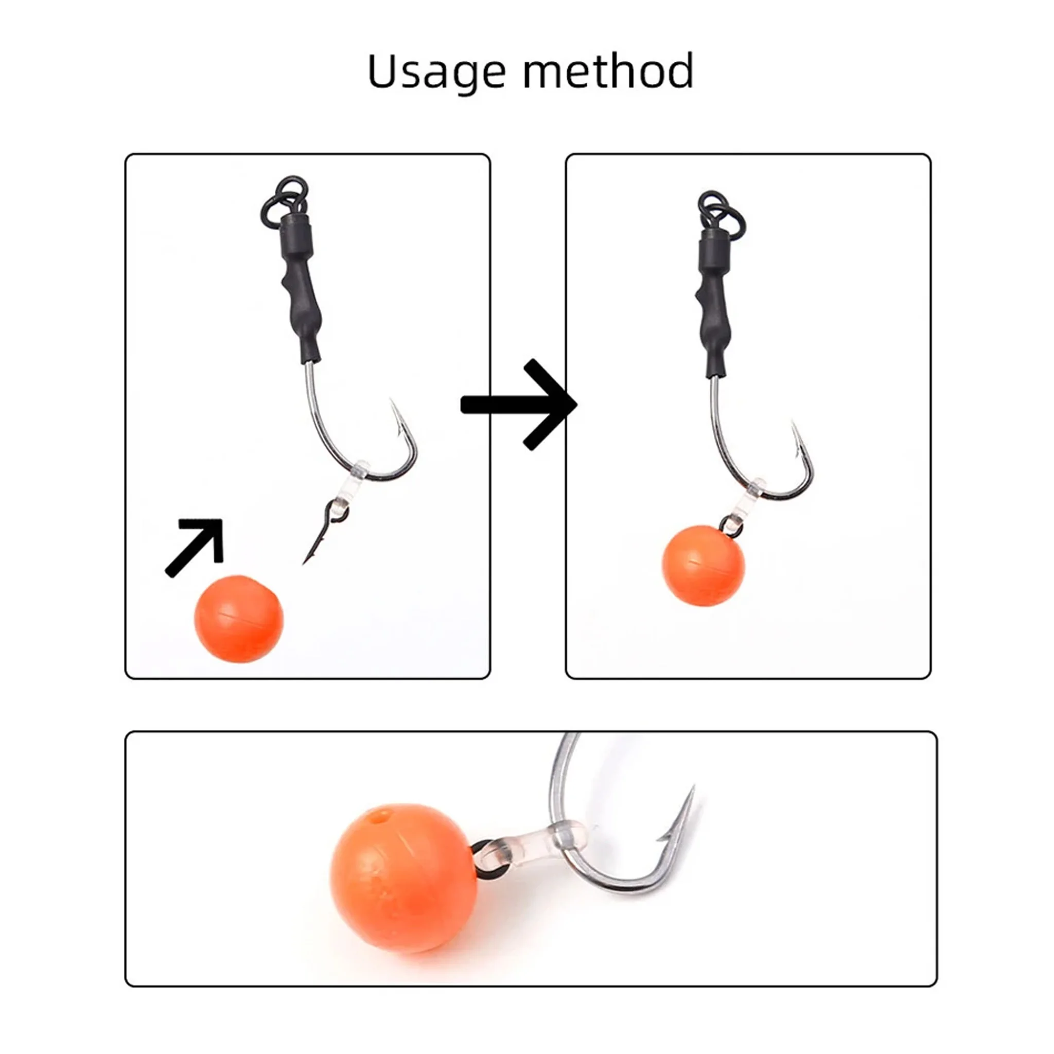 12pcs Metal Bait Spike Carp Fishing Accessories Bait Sting Boilies Pin with Clear Rubber Corn Ronnie Hair Rig Carp Feeder Tackle