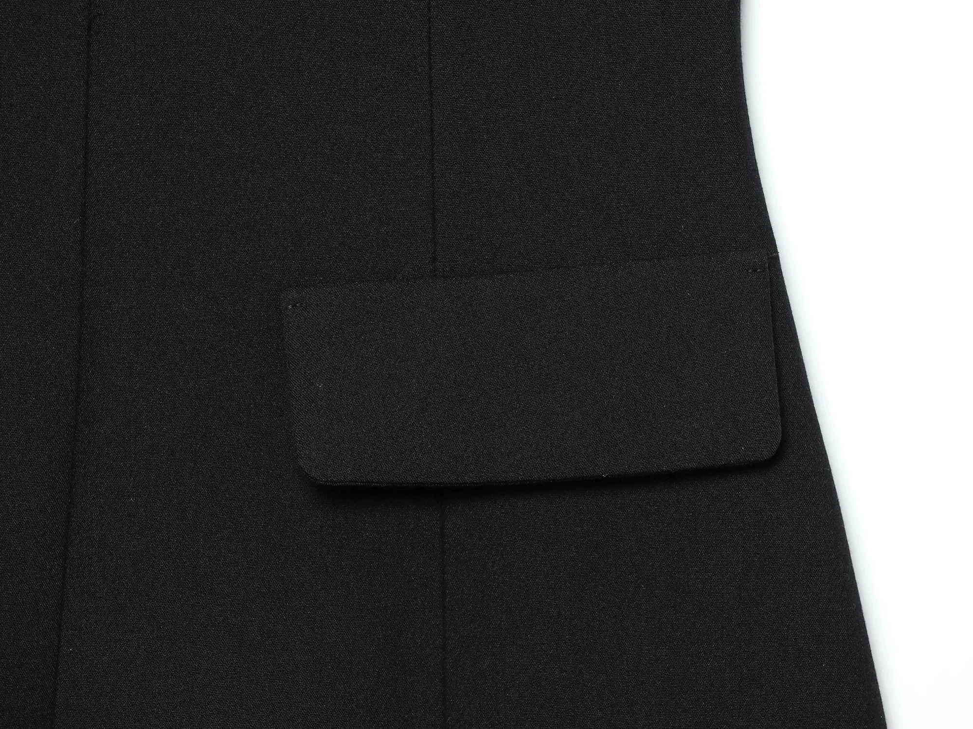 KONDALA Elegant Holiday Chic Women Mini Dress Black O-Neck Zipper Short Puff Sleeve Dress Fashion 2026 Spring Summer Party Dress