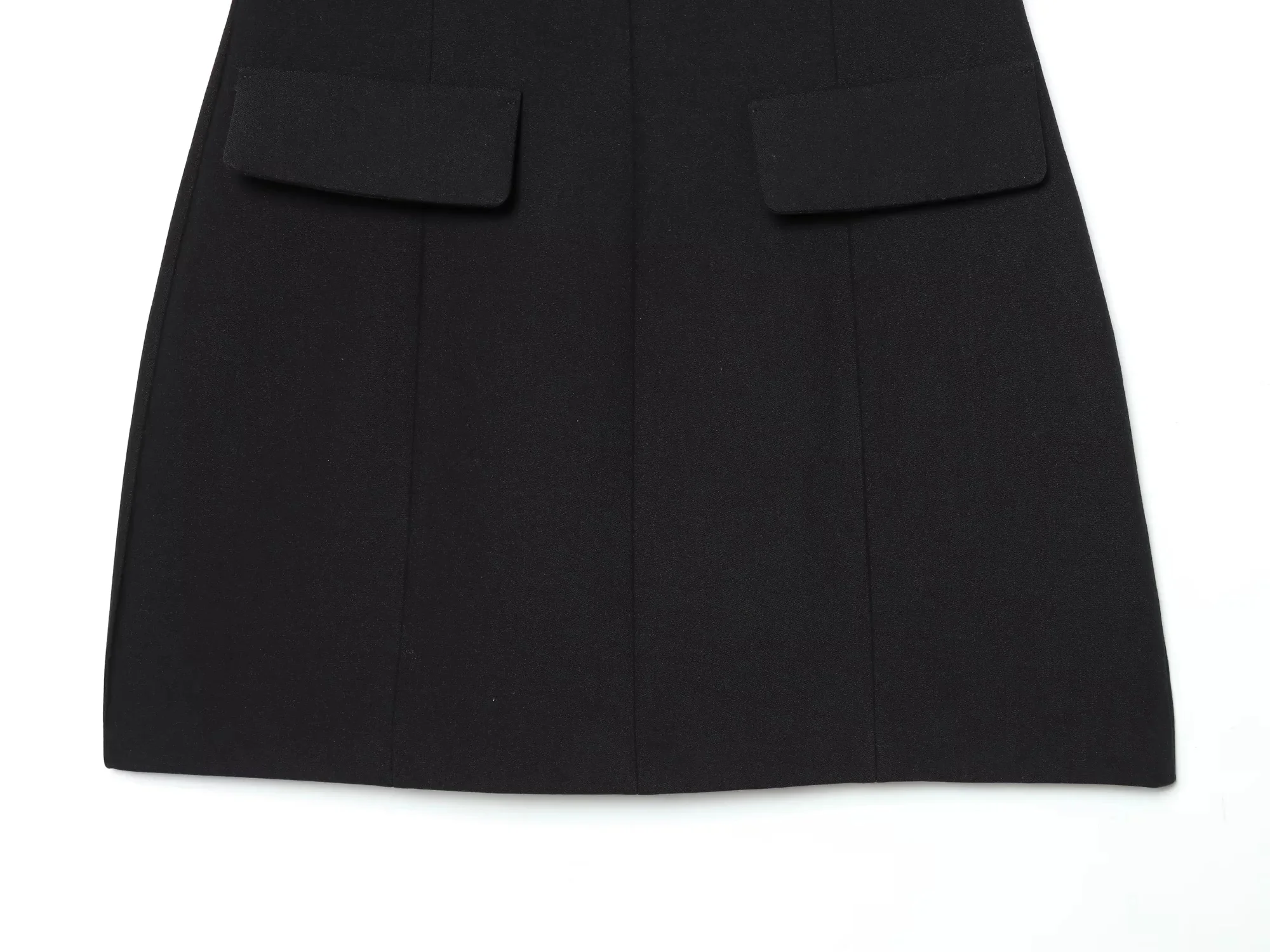 KONDALA Elegant Holiday Chic Women Mini Dress Black O-Neck Zipper Short Puff Sleeve Dress Fashion 2026 Spring Summer Party Dress