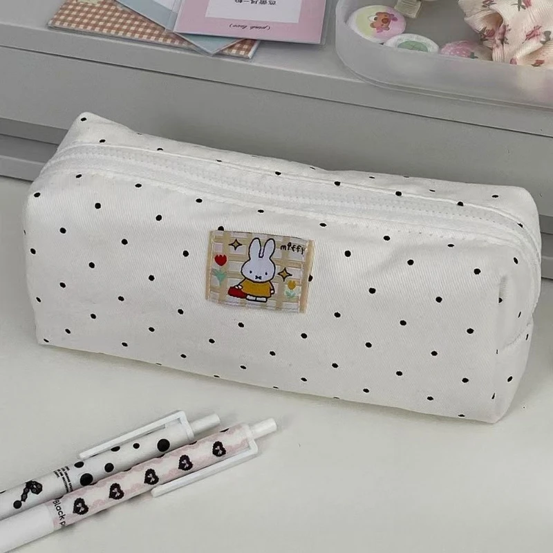 Miffy Pencil Case High Color Value Cartoon Printed Large Capacity Portable Student Cute Stationery Storage Bag for Men and Women