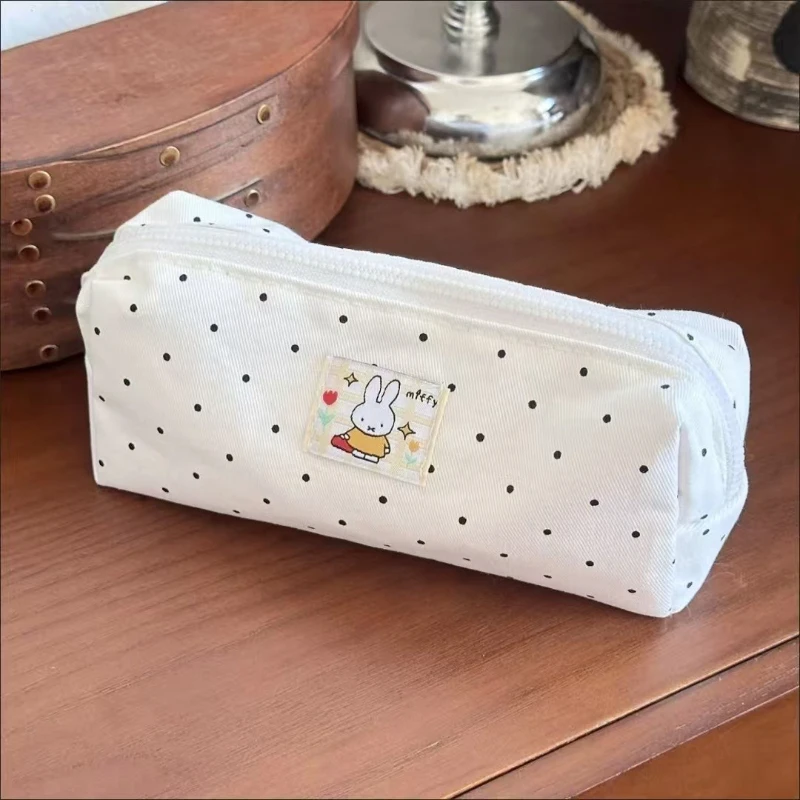 Miffy Pencil Case High Color Value Cartoon Printed Large Capacity Portable Student Cute Stationery Storage Bag for Men and Women