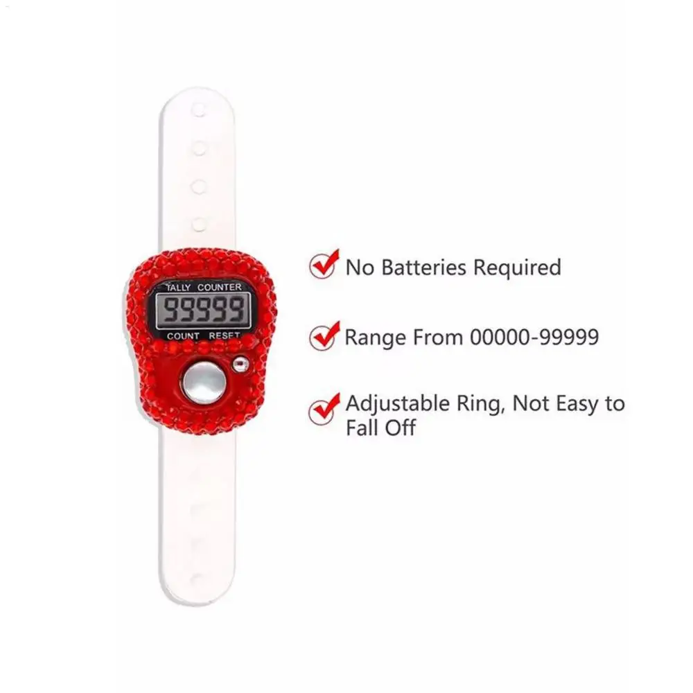 1pc Digital Finger Ring Counter with LCD Resettable Electronic Islamic Tasbih Prayer Counter Adjustable Tally Clicker for Sports
