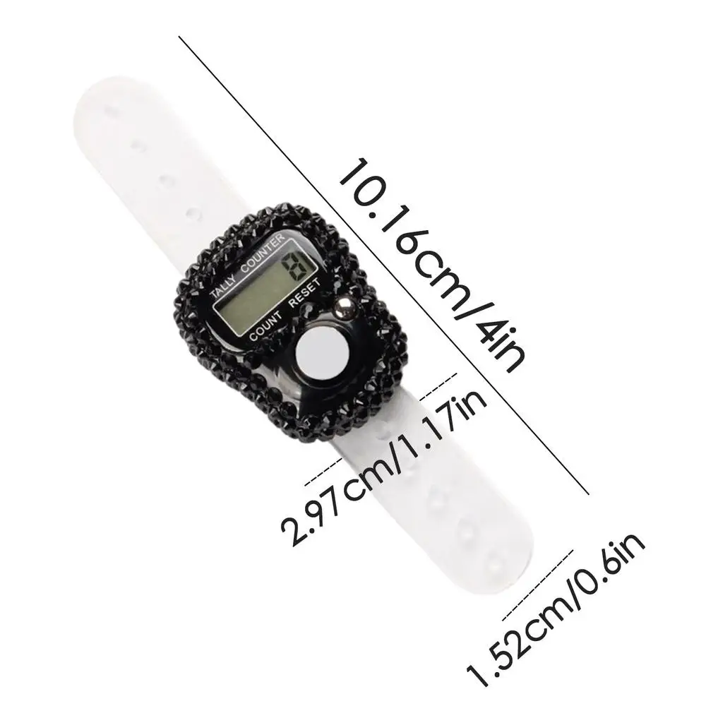 1pc Digital Finger Ring Counter with LCD Resettable Electronic Islamic Tasbih Prayer Counter Adjustable Tally Clicker for Sports