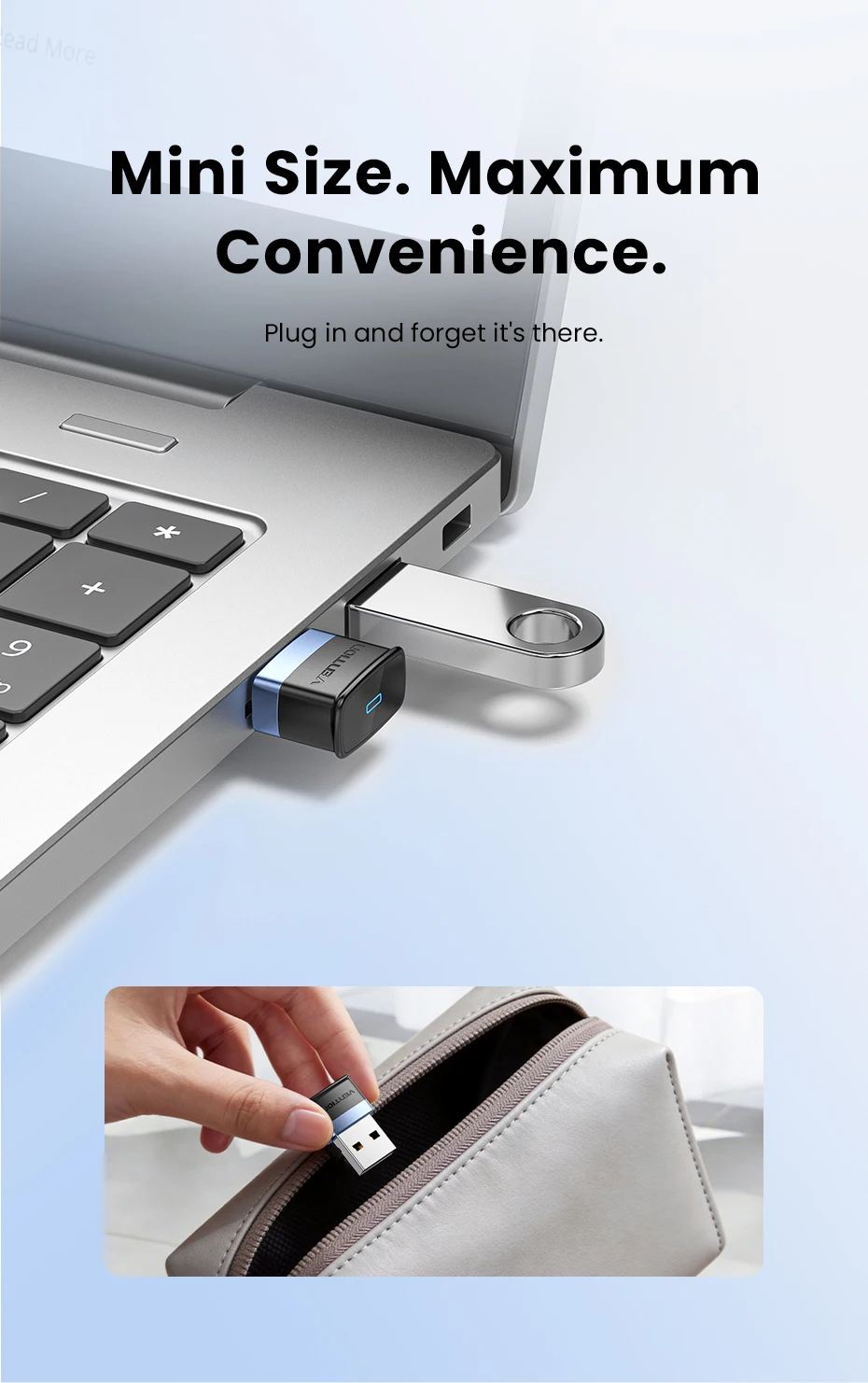 USB Bluetooth 6.0 Adapter for Laptop Desktop PC: Long Range 20M Wireless Dongle for Windows 11/10/8.1 Bluetooth Receiver & Trans