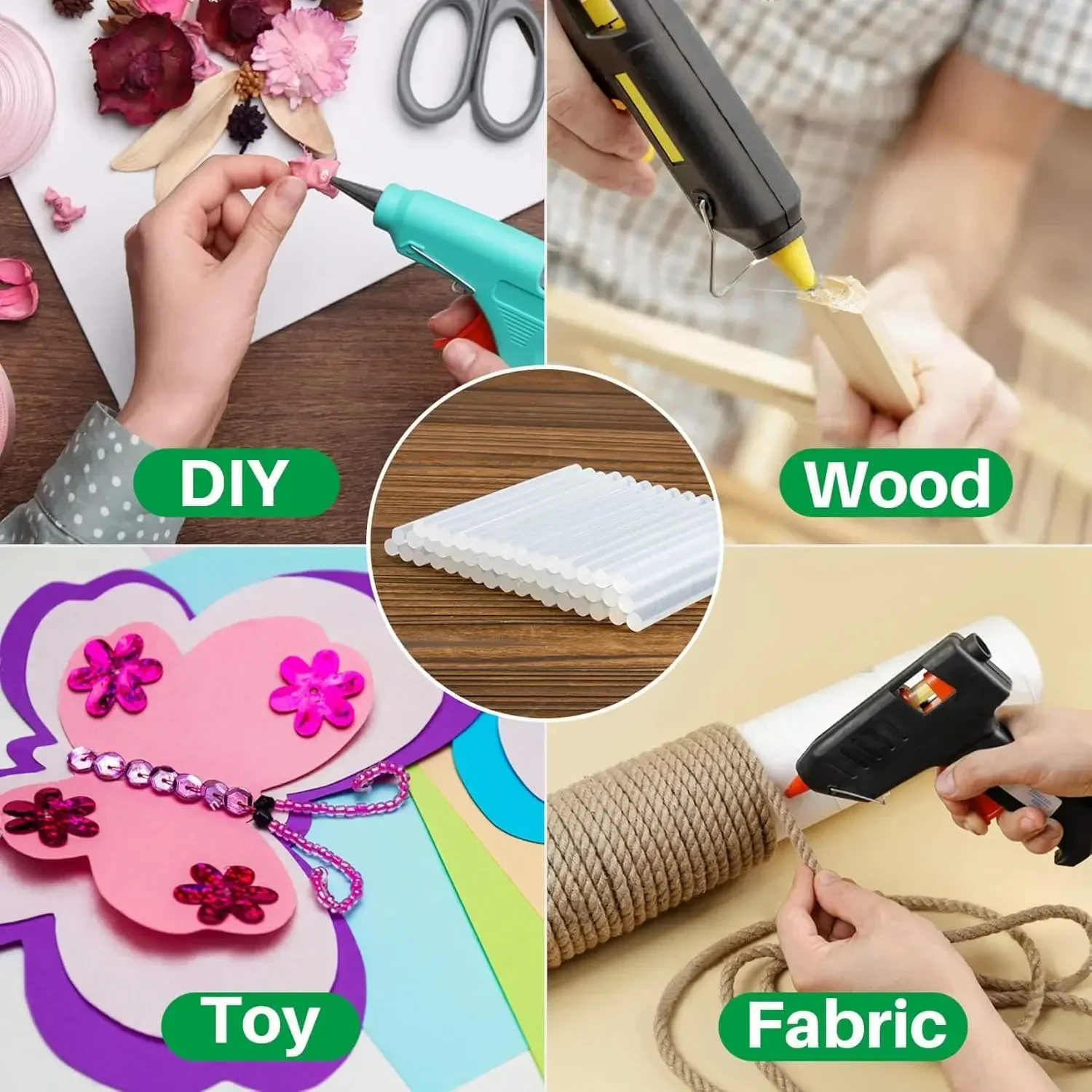 Hot Glue Sticks Multi-Temperature Quick Bonding for Crafting DIY & School Projects | Fits Mini Glue Guns