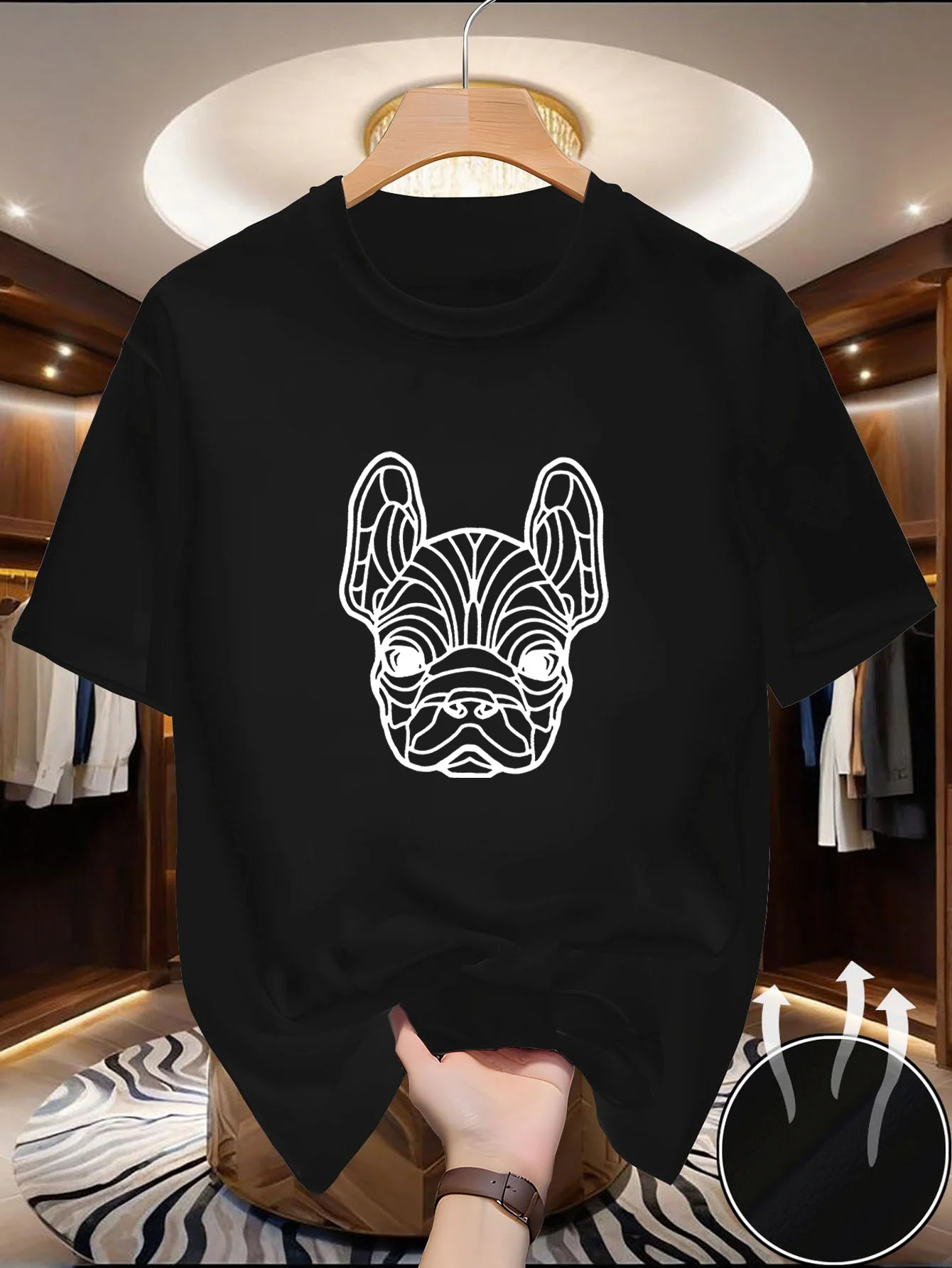 Ein kurzärmeliges Herren-T-Shirt mit Rundhalsausschnitt, ausgestattet mit einer Mischung aus weichem Komfort, hochwertigen Eigen