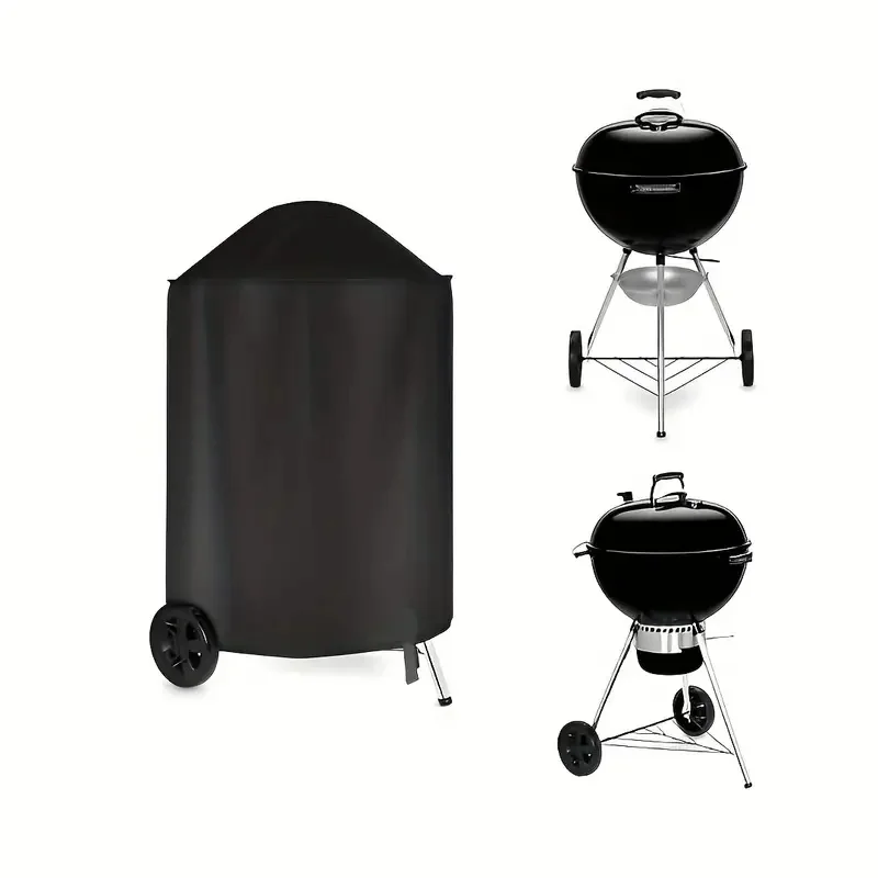 Suitable for Round Charcoal Kettle BBQ Grills, Heavy-Duty Outdoor Barbecue Cover Compatible with Most Pot-Style Grills