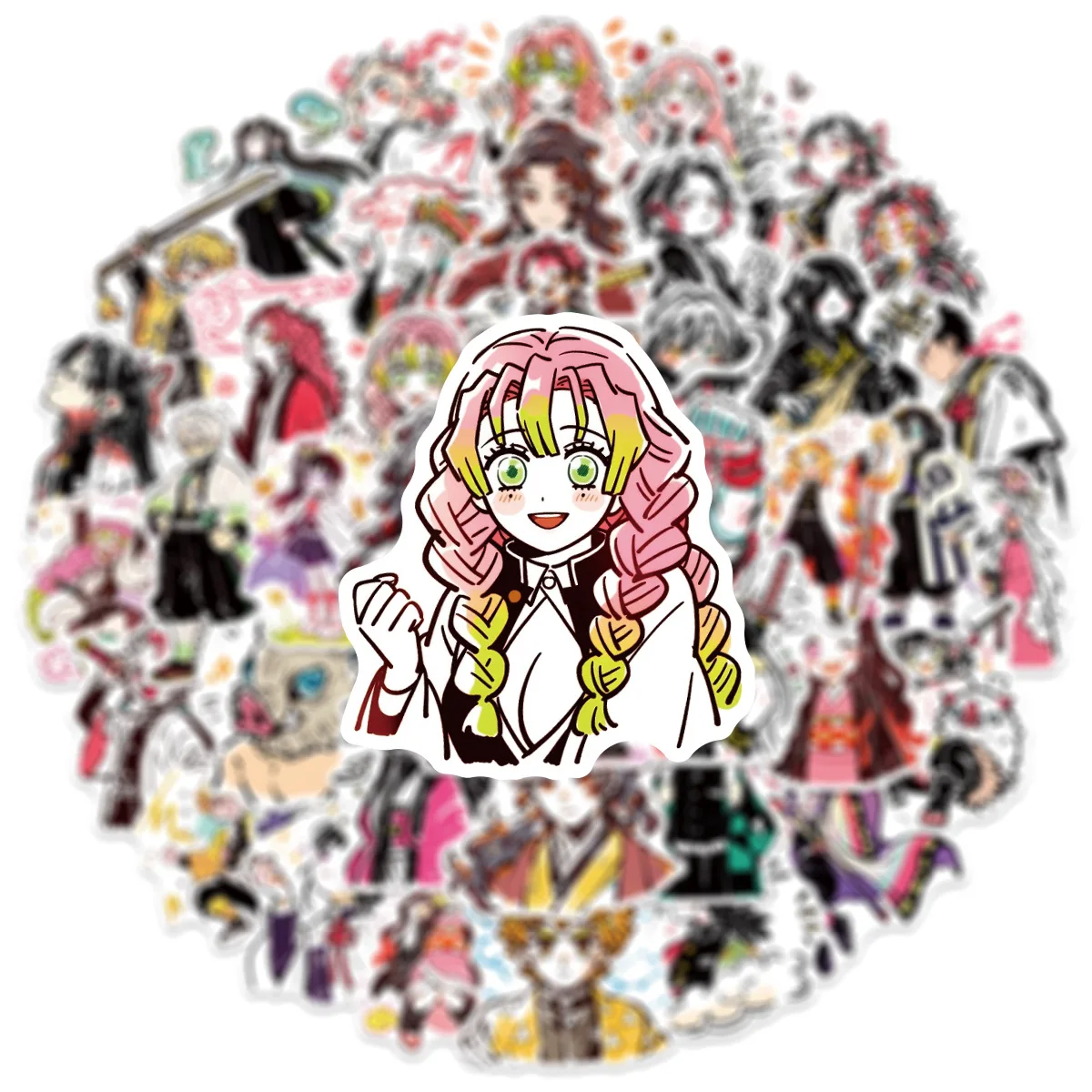 60PCS Japanese Anime Demon Slayer Graffiti Stickers Phone Laptop Guitar Notebook Suitcase Water Bottle Waterproof Sticker Decals