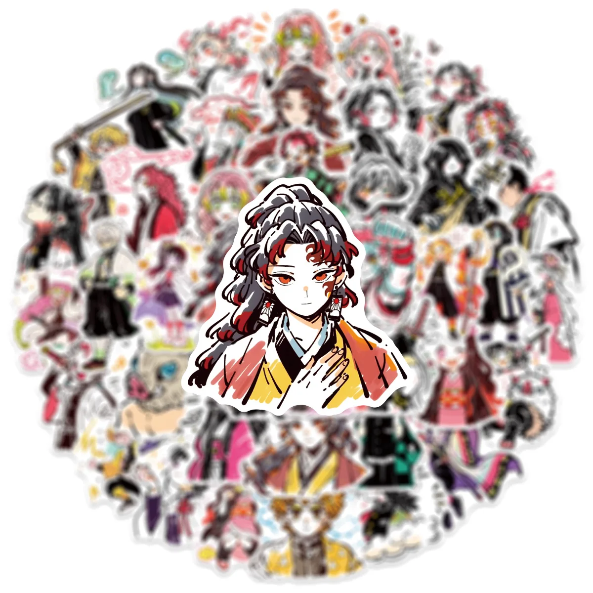 60PCS Japanese Anime Demon Slayer Graffiti Stickers Phone Laptop Guitar Notebook Suitcase Water Bottle Waterproof Sticker Decals