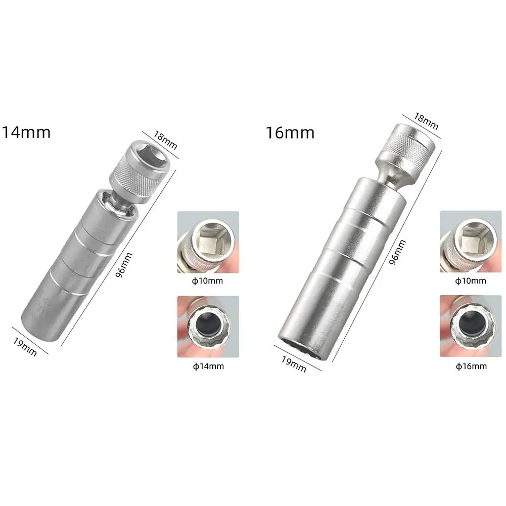 14mm 16mm Spark Plug Socket Wrench Adapter Auto Car Repair Nozzle Spark Plug Disassembly Repair Tool Accessories