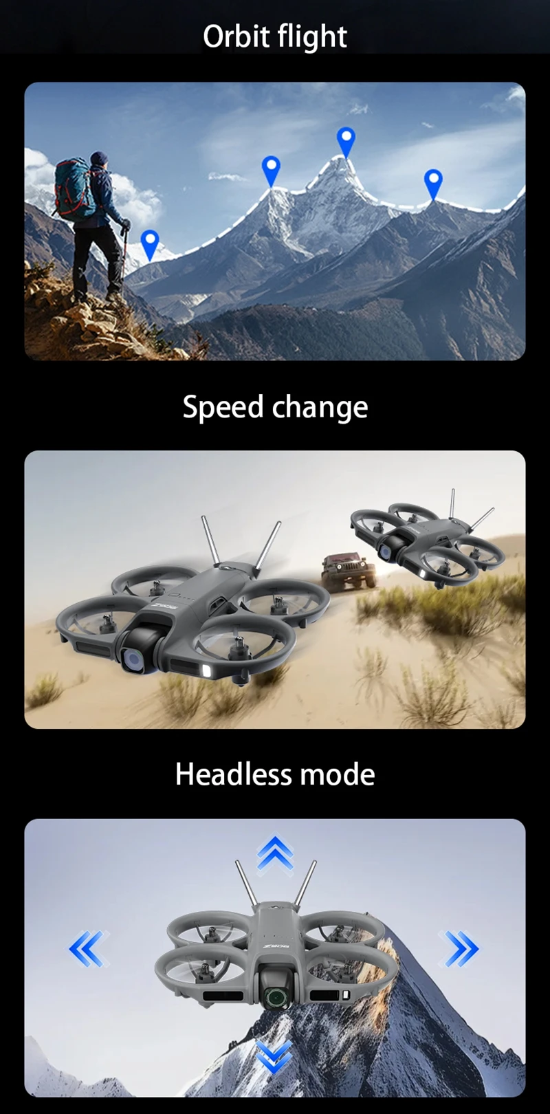 Z906 Drone Professional 8K HD Dual Camera 5G GPS with Screen Brushless Motor Optical Flow Hover Obstacle Avoidance RC Quadcopter