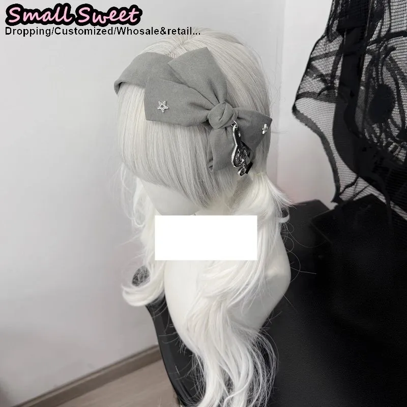Women Goth Subculture Music Hair Accessories Harajuku Gothic Lolita Y2K Girl Punk Floral Bow Hair Band Headband Hair Hoop