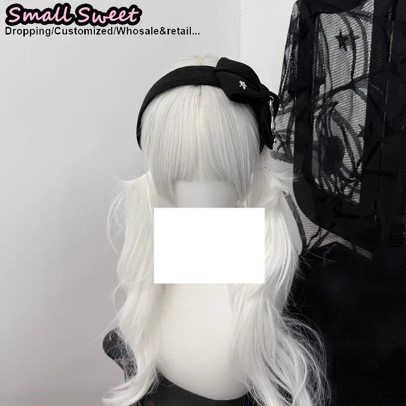 Women Goth Subculture Music Hair Accessories Harajuku Gothic Lolita Y2K Girl Punk Floral Bow Hair Band Headband Hair Hoop