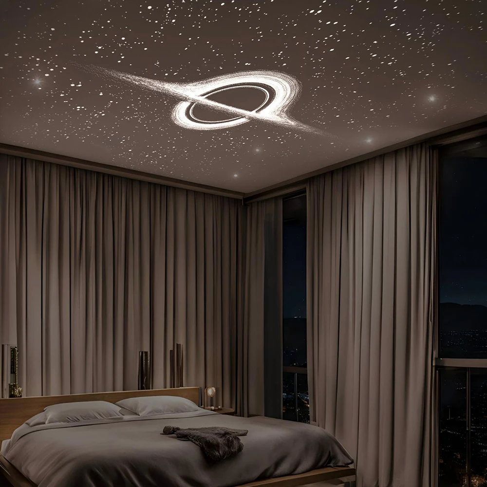 USB Car Atmosphere Projector Light Car Interior Ambient Light LED Starry Star Light Party Decor Romantic Saturn Galaxy Light