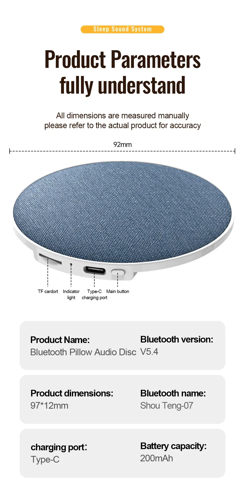 Pillow Side Sleep Aid Speaker Ultrasonic Sleep Aid High Dynamic Sound Quality Under Pillow Butterfly Bluetooth Speaker 2026 New