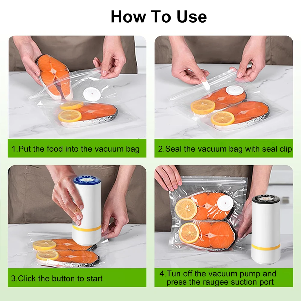 Air Vacuum Sealer Pump Handheld Food Sealing Pump USB Rechargeable Sealer Pump For Food Automatic Mini Sealer Pump Food Air Pump