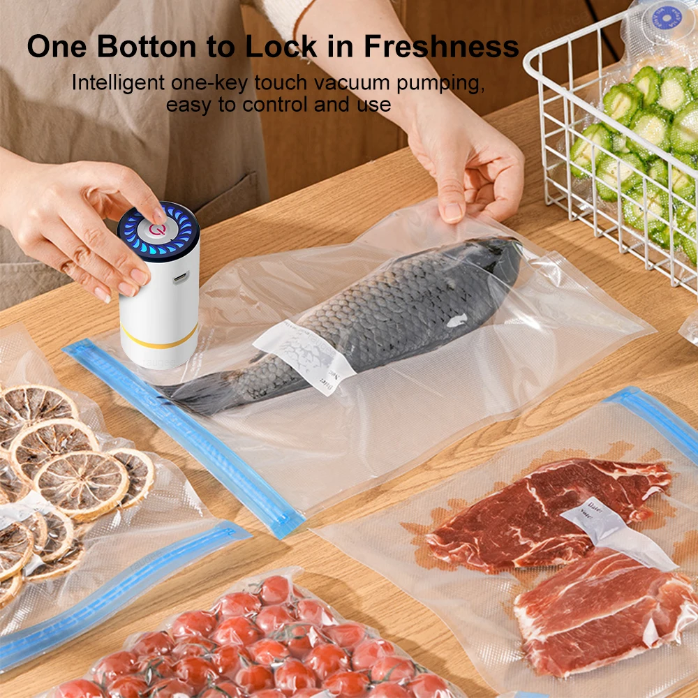 Air Vacuum Sealer Pump Handheld Food Sealing Pump USB Rechargeable Sealer Pump For Food Automatic Mini Sealer Pump Food Air Pump