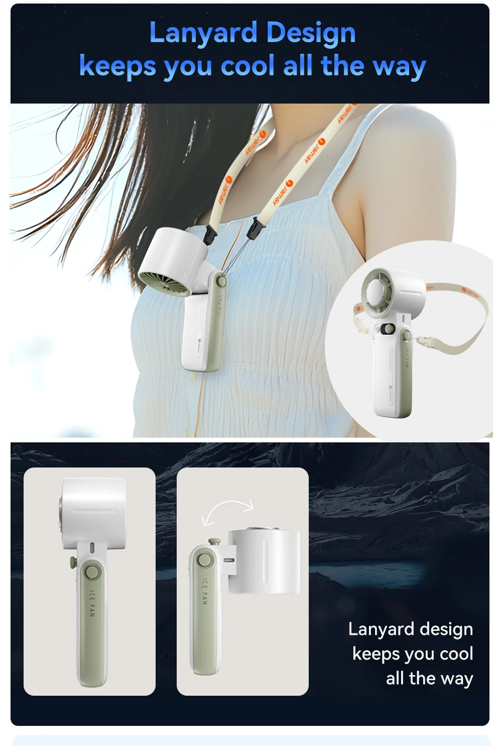Portable Handheld Turbo Fan 199Gear Strong Wind Speed LED Digital Display 135°Foldable Outdoor 3-in-1 Handheld Fan 6000mAh F5PRO