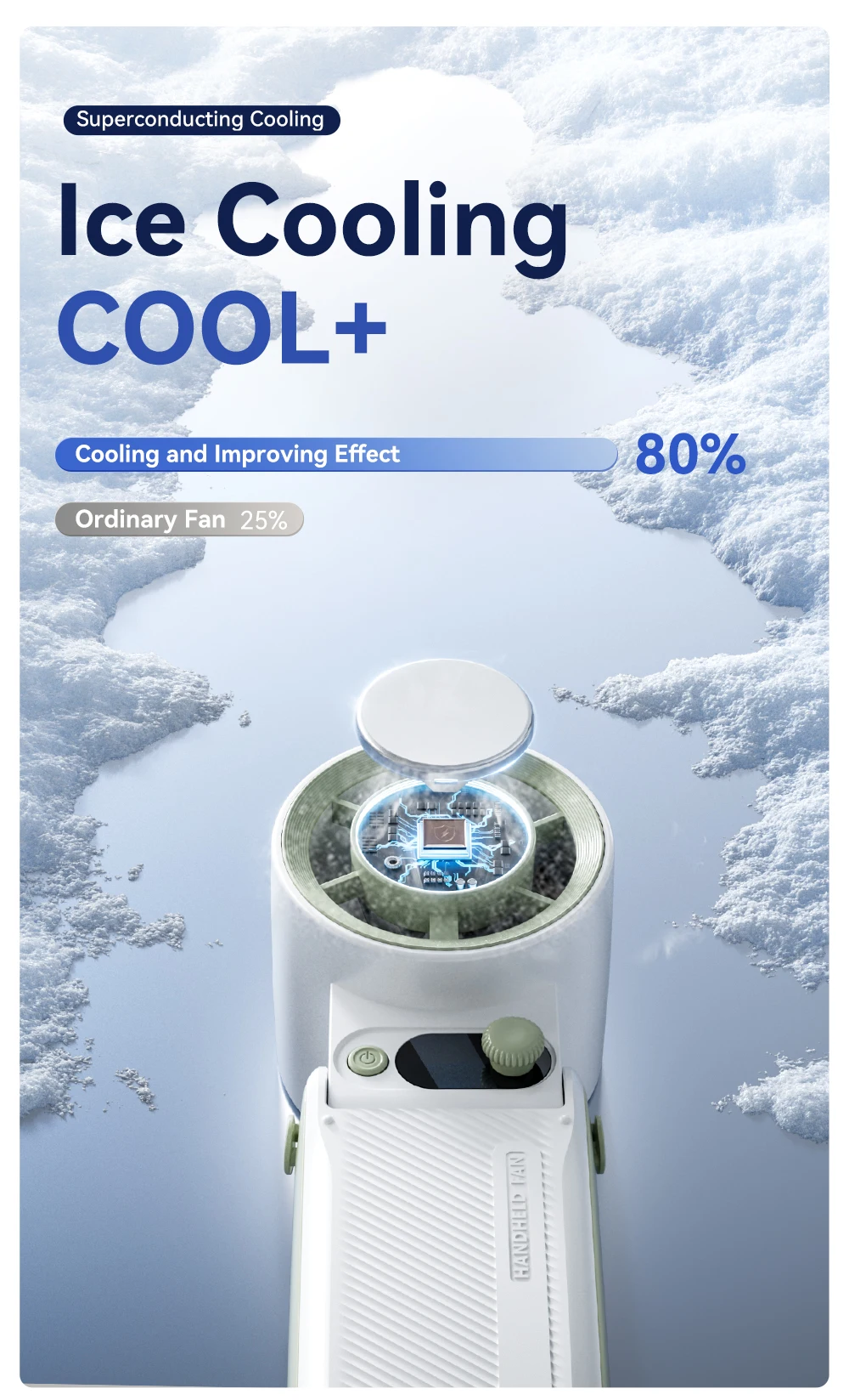 Portable Handheld Turbo Fan 199Gear Strong Wind Speed LED Digital Display 135°Foldable Outdoor 3-in-1 Handheld Fan 6000mAh F5PRO