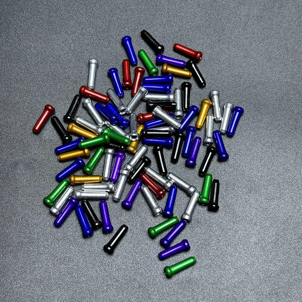 30-500pcs Bicycle Cable End Caps Aluminum Alloy Bike Brake Shifter Cable Tips Wire End Cap Multiple Colors Bike Line Core Caps