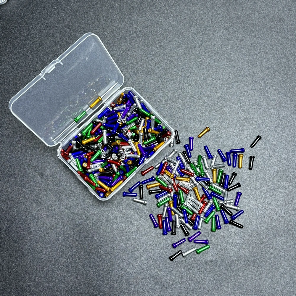 30-500pcs Bicycle Cable End Caps Aluminum Alloy Bike Brake Shifter Cable Tips Wire End Cap Multiple Colors Bike Line Core Caps