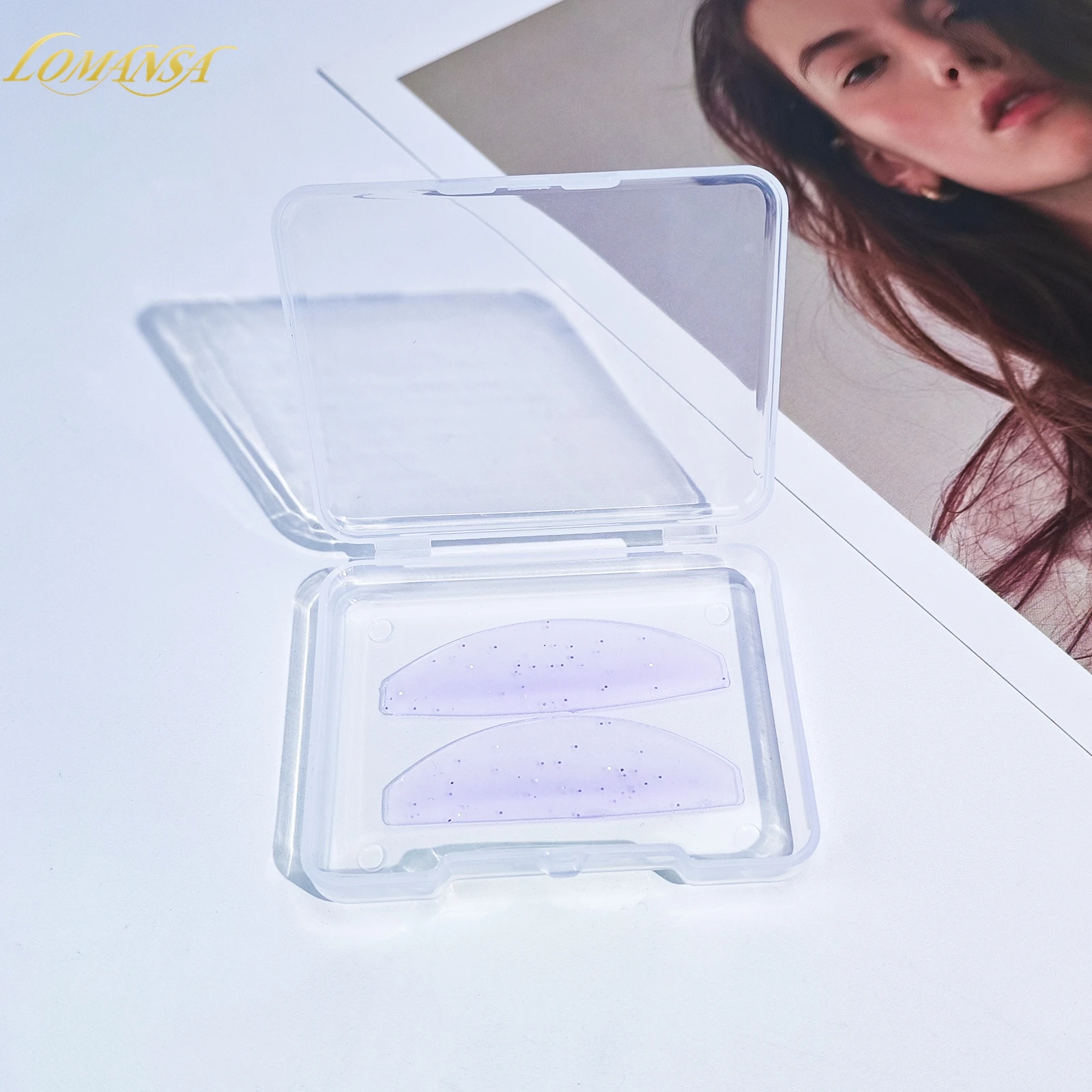 Lomansa 2Pcs Korean Lash Lift Shields Flat Lash Lift Silicone Pads For Perming Lotion No.1 Eyelash Softening Shields Makeup Tool