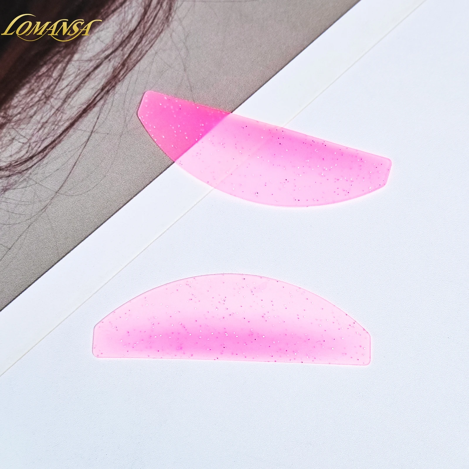 Lomansa 2Pcs Korean Lash Lift Shields Flat Lash Lift Silicone Pads For Perming Lotion No.1 Eyelash Softening Shields Makeup Tool