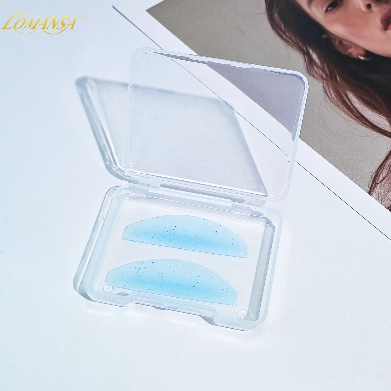 Lomansa 2Pcs Korean Lash Lift Shields Flat Lash Lift Silicone Pads For Perming Lotion No.1 Eyelash Softening Shields Makeup Tool