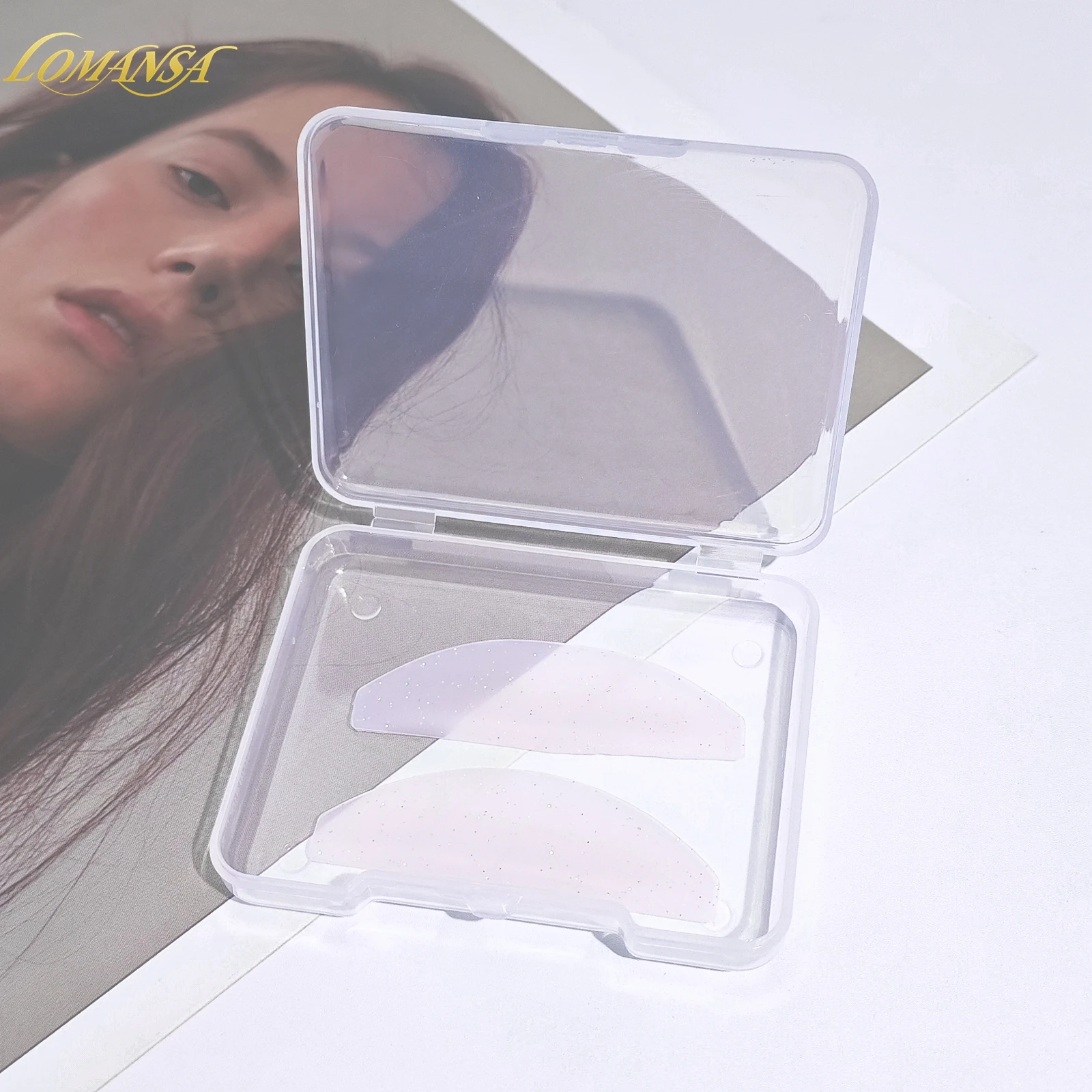Lomansa 2Pcs Korean Lash Lift Shields Flat Lash Lift Silicone Pads For Perming Lotion No.1 Eyelash Softening Shields Makeup Tool