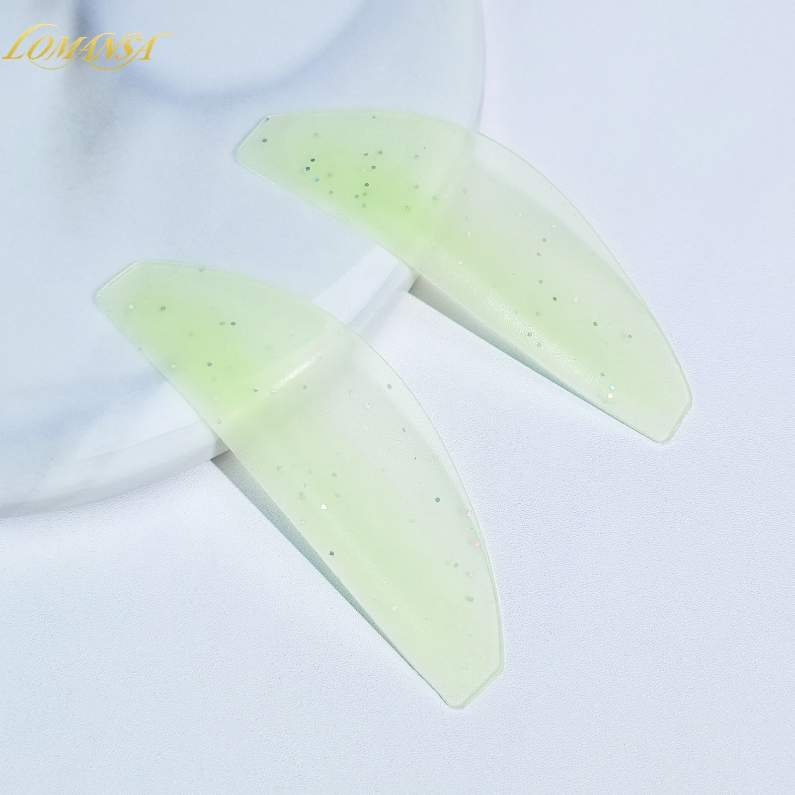 Lomansa 2Pcs Korean Lash Lift Shields Flat Lash Lift Silicone Pads For Perming Lotion No.1 Eyelash Softening Shields Makeup Tool