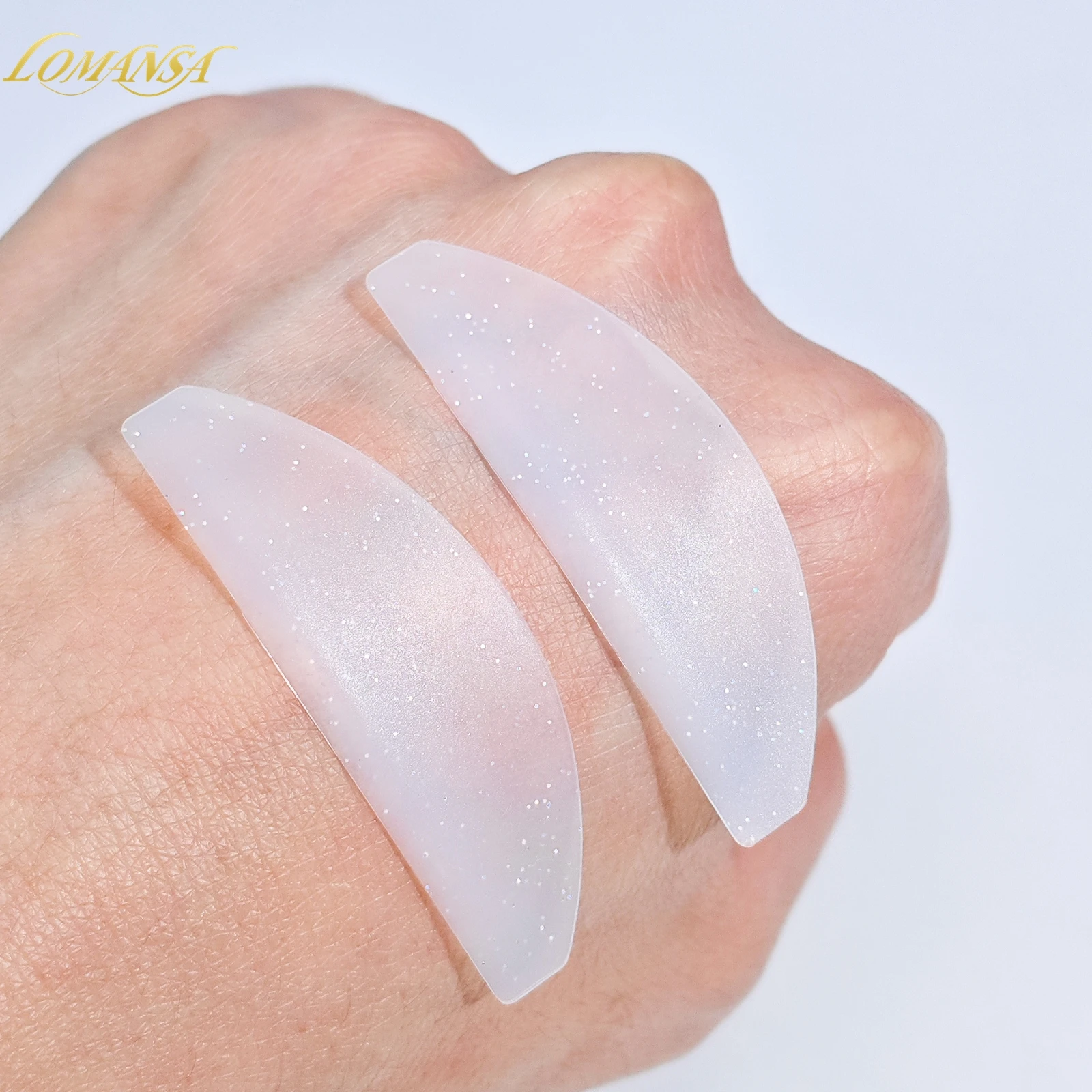 Lomansa 2Pcs Korean Lash Lift Shields Flat Lash Lift Silicone Pads For Perming Lotion No.1 Eyelash Softening Shields Makeup Tool