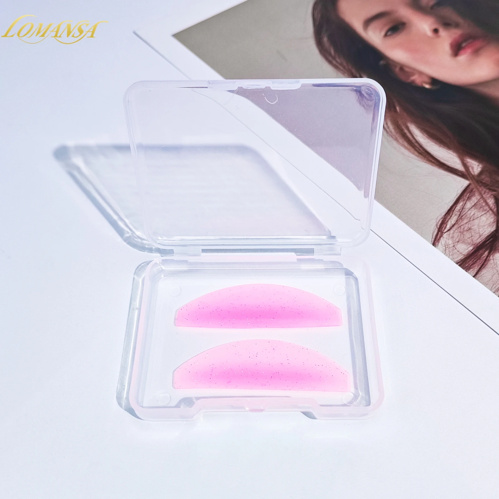 Lomansa 2Pcs Korean Lash Lift Shields Flat Lash Lift Silicone Pads For Perming Lotion No.1 Eyelash Softening Shields Makeup Tool