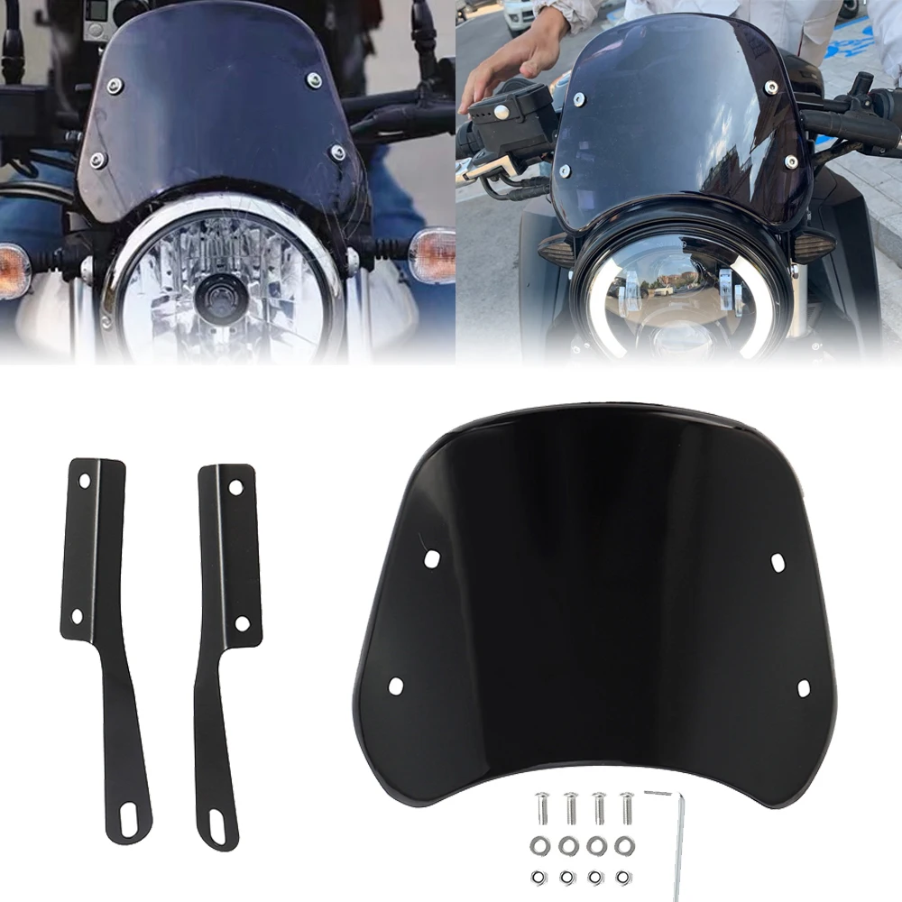 Motorcycle Headlight Windshield Wind Deflector Windscreen Universal for The Most Models