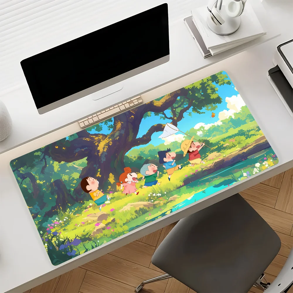 Cra S-Shin chan-S Cute Mouse Pad Non-slip Rubber Gamer Balance Computer Mat Decoracion Deskmat Laptop Office Large