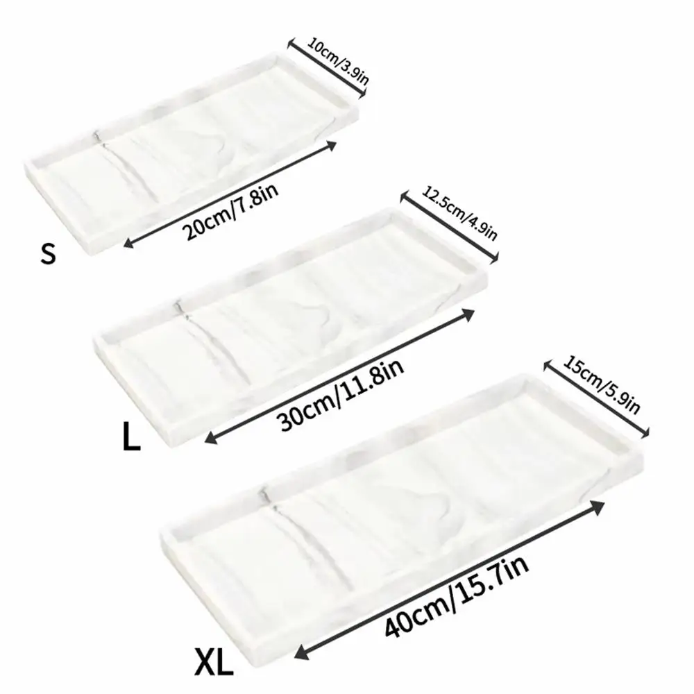 A Rectangular Silicone Aromatherapy Tray for Bathroom, Non-Porous Vanity Table, Marble Washbasin Tabletop Storage, Decorative Tray