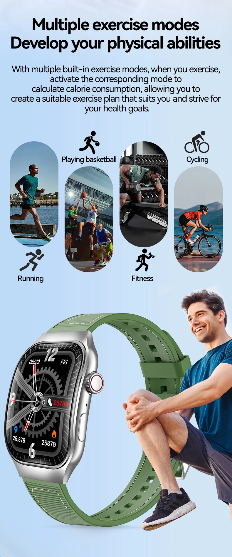 LAXASFIT New Bluetooth Call Smart Watch for Men 2.01" HD Curved Screen Sports Watch Health Monitor Smart Watch for Android iOS