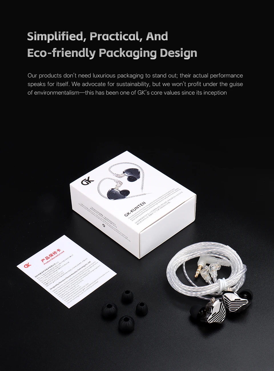 GK KUNTEN In-ear Headphones Innovative Kun Driver Heavy Bass HIFI Metal Sports Detachable 2PIN Compatible With KZ Zenith EDX PRO