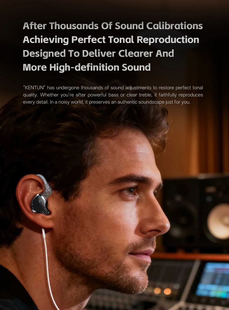 GK KUNTEN In-ear Headphones Innovative Kun Driver Heavy Bass HIFI Metal Sports Detachable 2PIN Compatible With KZ Zenith EDX PRO