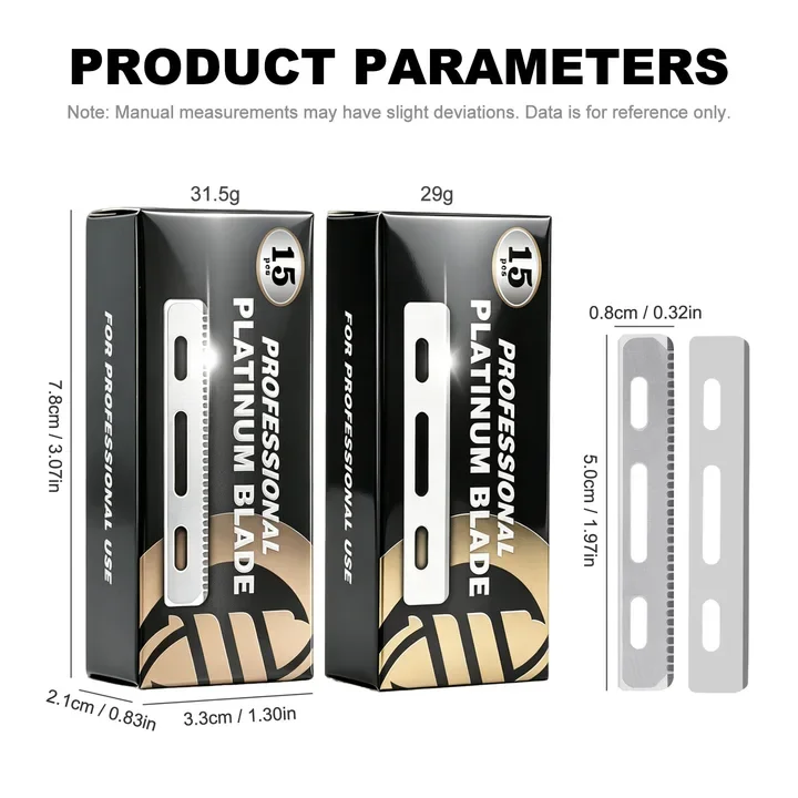 15/100pcs Box Professional Stainless Steel Razor Blade Manual Shaver Double And Single-Sided Blade Men Shaving Replacement Blade