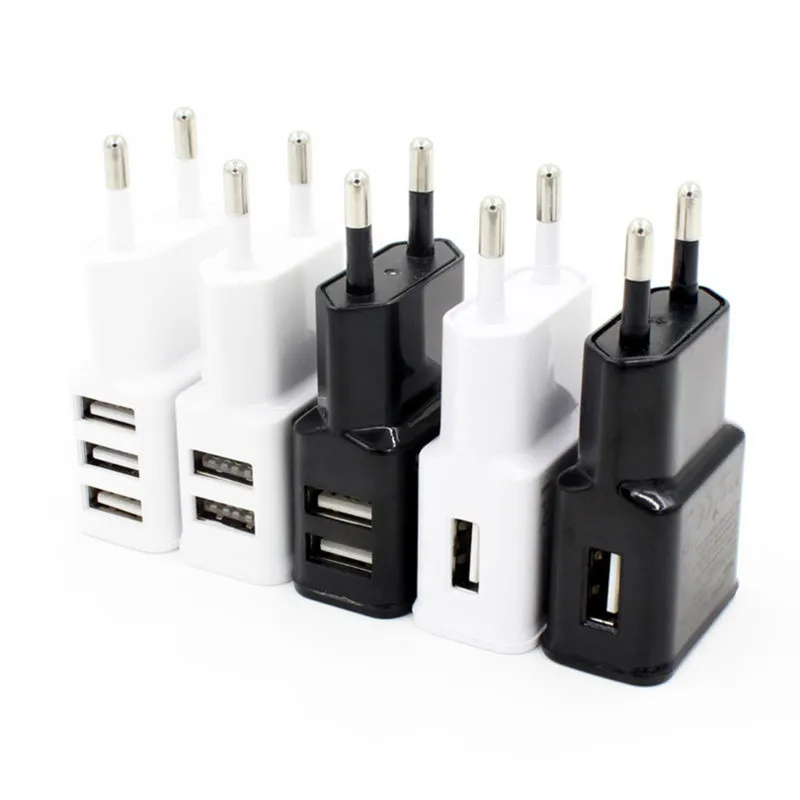 5V 1A Dual USB Charger EU Plug Portable Travel Power Adapter Fast Charging Universal For iPhone Android Smartphone
