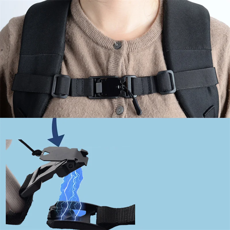Backpack Magnetic Chest Pack StrapEasy Detachable Strap Adjustable Shoulder Strap Outdoor Camping Tactical Bag Strap Accessories