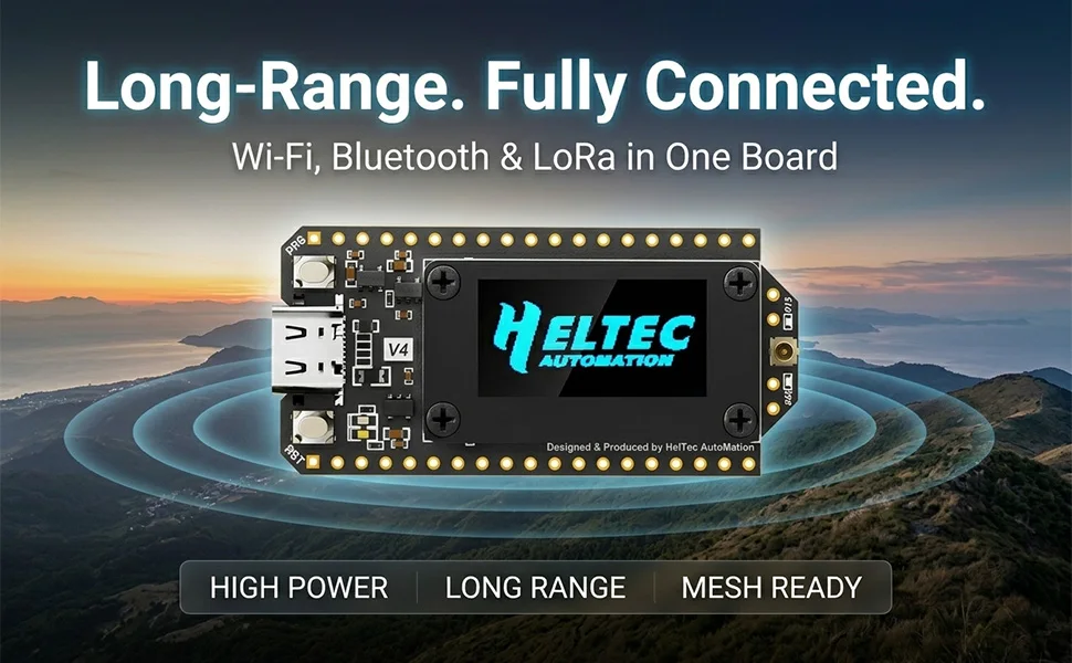 2PCS Heltec V4 LoRa32 ESP32-S3 SX1262 LoRaWAN 868MHz Development Board With 0.96 Inch OLED WiFi & BLE Mesh Network for IoT
